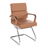 Nautilus Designs Avanti Medium Back Bonded Leather Cantilever Visitor Chair With Individual Back Cushions & Fixed Arms Brown - BCL/5003AV/BW DD